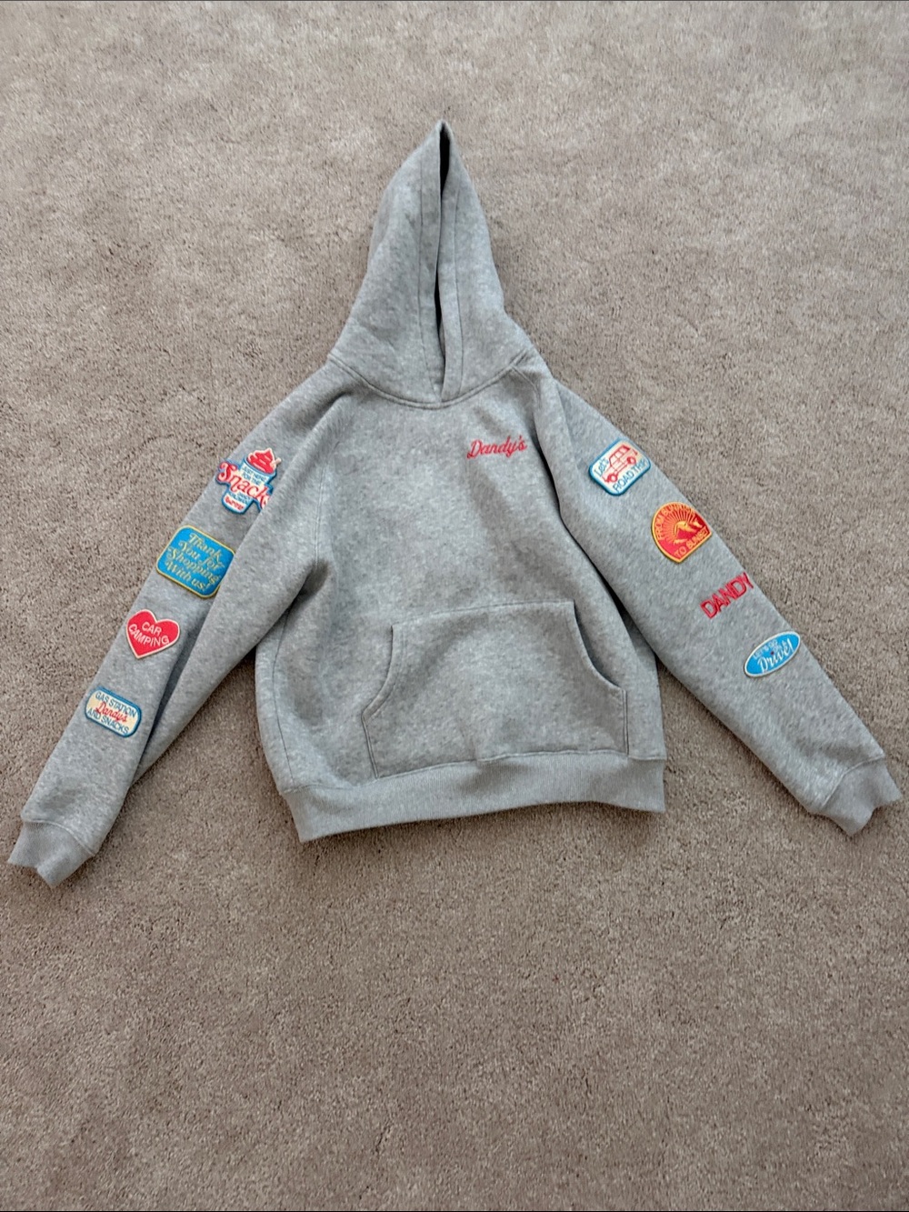 Kids Gray Patch Hoodie - Cozy Pullover Sweatshirt